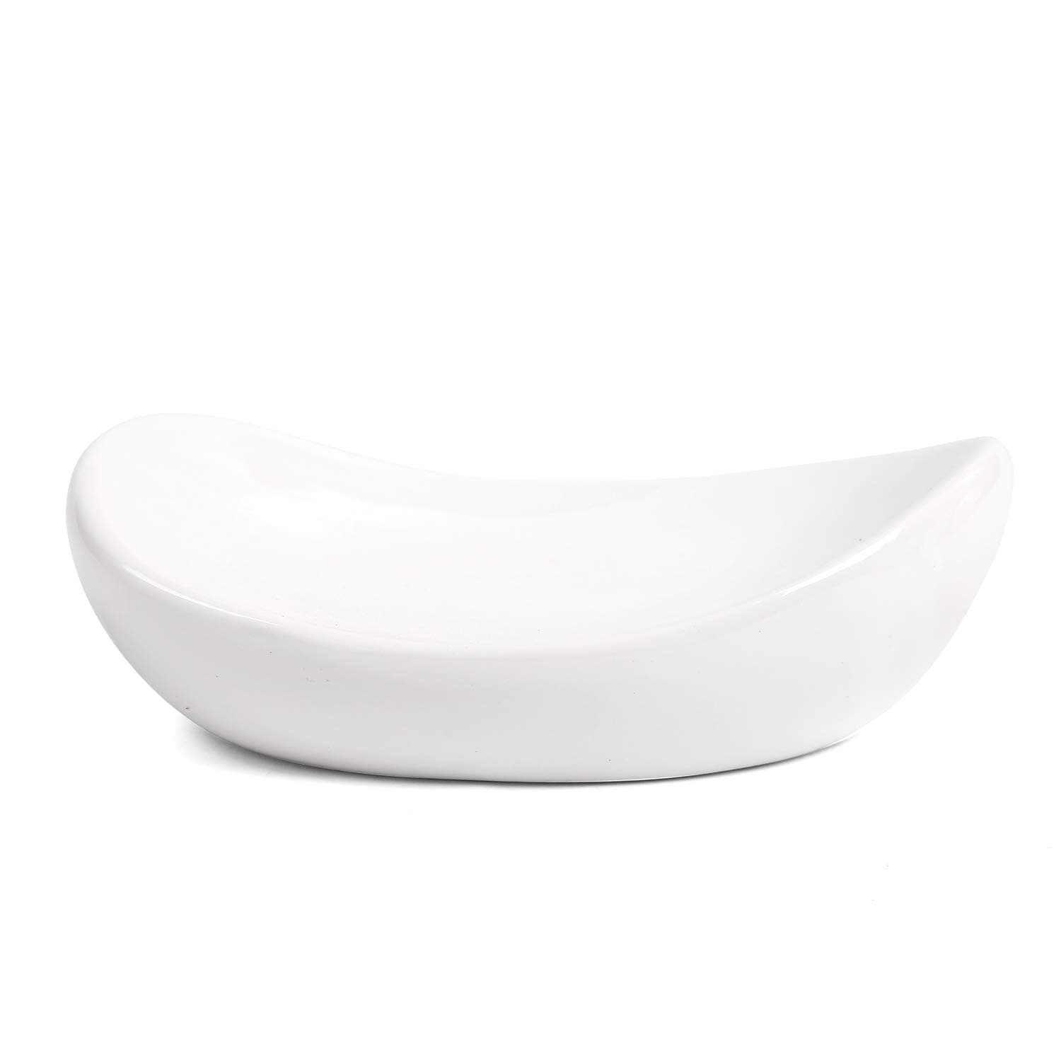 Ceramic Soap Dish Holder, for Bathroom,Tub and Kitchen Sink（White）