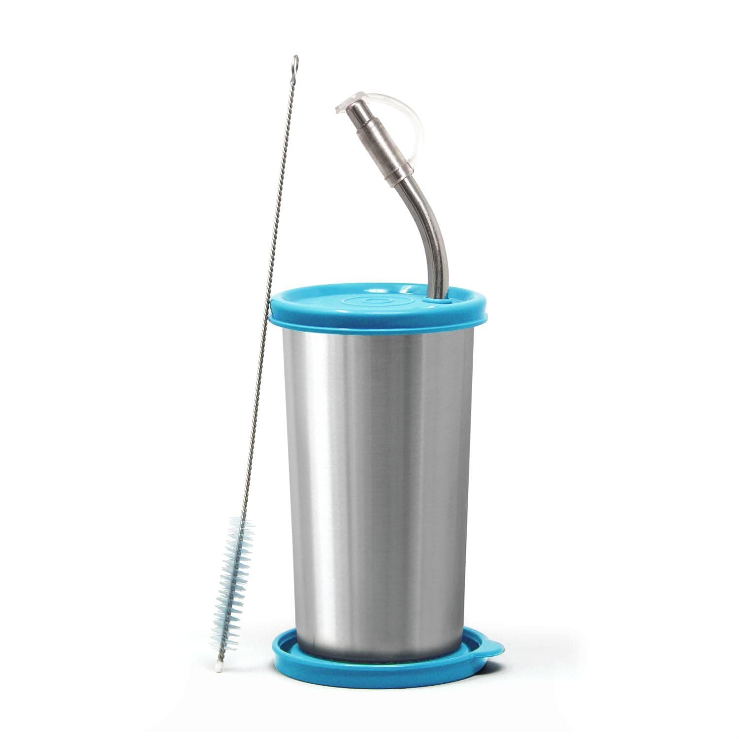 Signora Ware Sip Fast Stainless Steel Tumbler with 1 Straw and Two Lid | Leak - Proof | Reusable Straw | Lightweight and Portable | Non Toxic | Outdoor Activities | Gym and Workout (420 Ml | Blue)