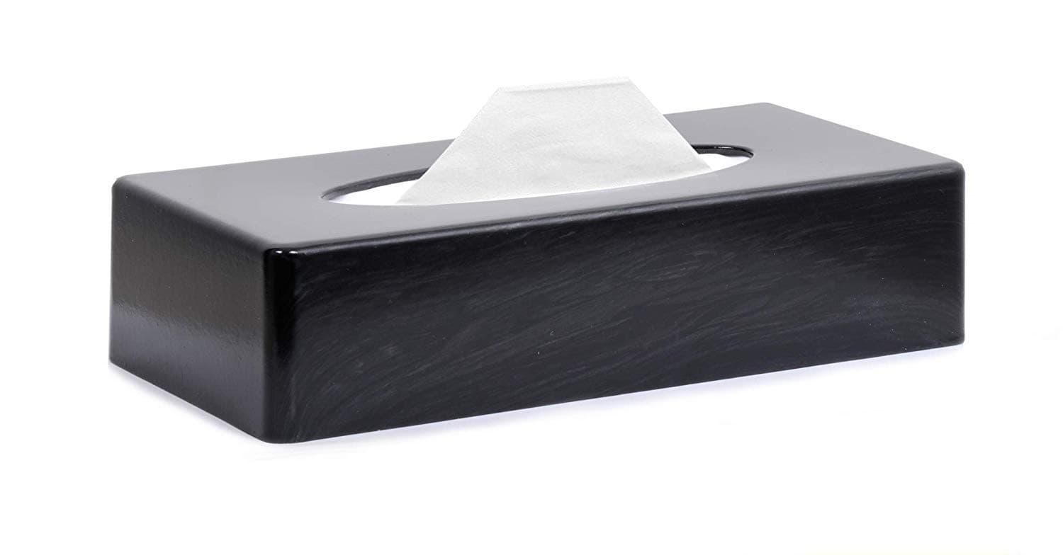 CULT GRIP Premium Wooden Finish Tissue Dispenser Box Reusable Tissue Paper Box with 100 Pulls-2 Ply (Wenge Carbon Finish)