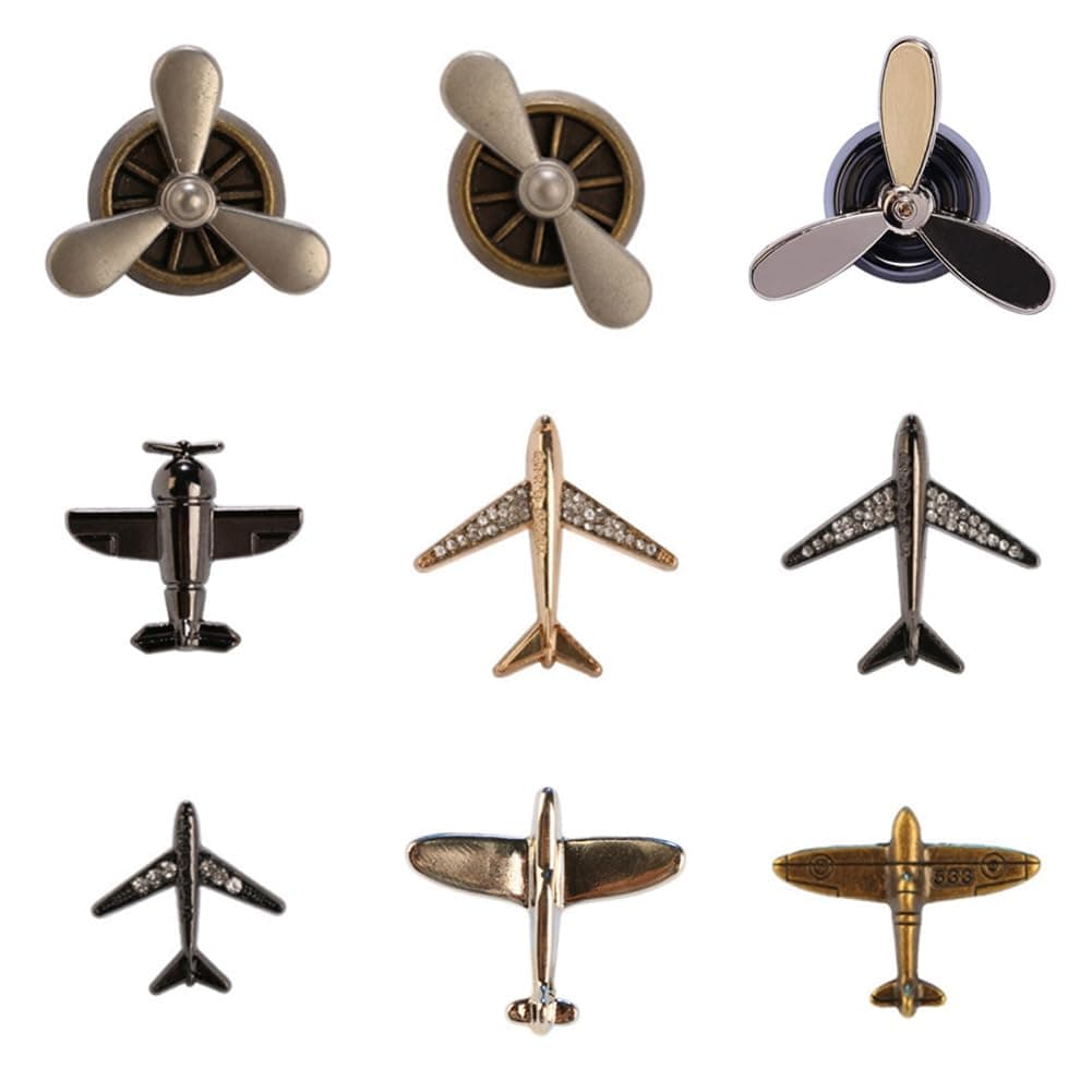 9pcs Airplane Brooch Pin for Men Women Propeller Aircraft Plane Flight Aviator Lapel Pin Backpack Hat Graduation Christmas Brooch and Pins Jewelry