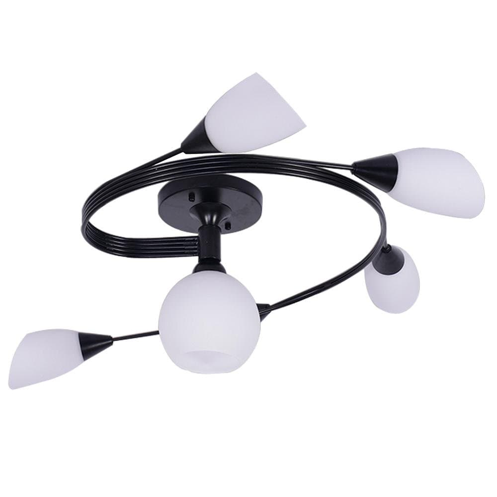 Rural Pastoral Style Ceiling Light 6 Lights Pendant Lamp White Floral Branching Shade Chandelier