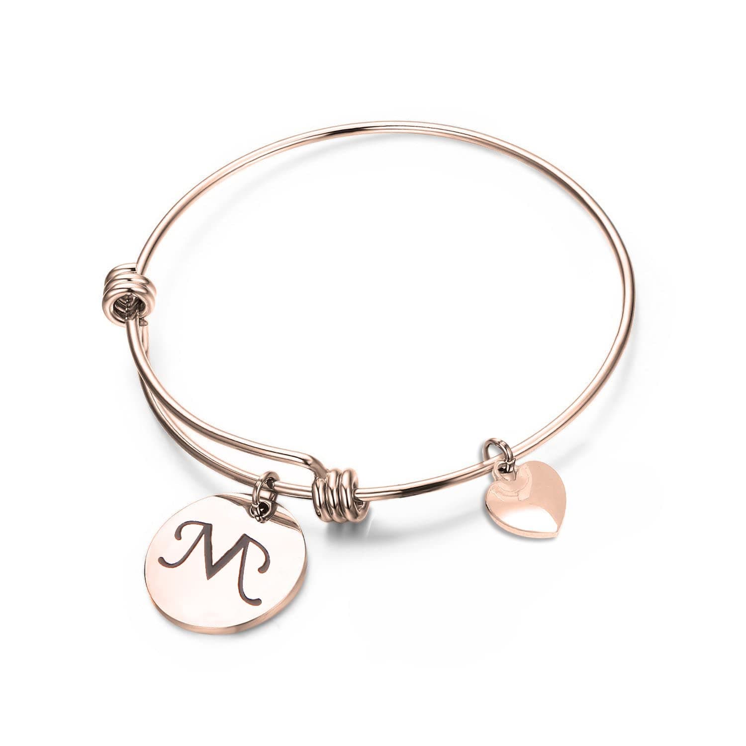 ENSIANTHInitial Bracelet Rose Gold Letter Bracelet Mothday's Day Gift Initial Charm Bracelets Friendship Bracelet For Birthday
