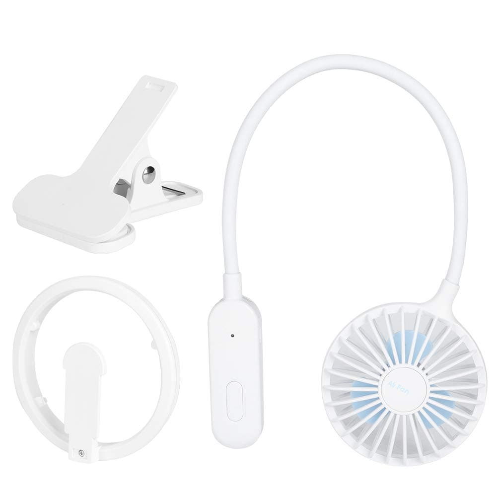 Hands- free personal fan, portable USB mini fan, wearable neckband fan, dual exhaust head cooling fan, for travel outdoor office (black)