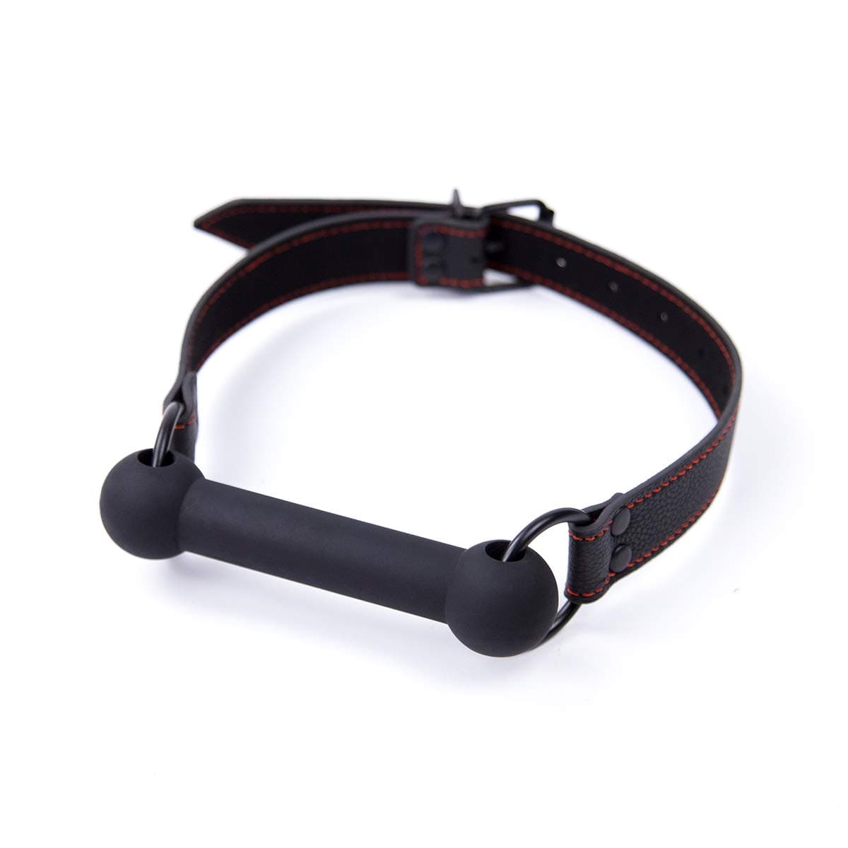 PU Leather Straps Dog Bone Shape Silicone Mouth Ball Gag For Men Women