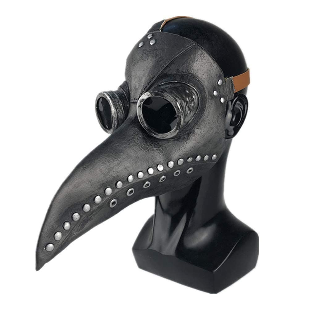 Medieval Steampunk Accessories Plague Bird Doctor Latex mask Punk middeleeuws Cosplay Masks (Black)