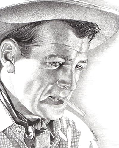 Gary Cooper, Cowboy, Western, Vintage Hollywood, 8x10 Art Print by Wendy Hogue Berry