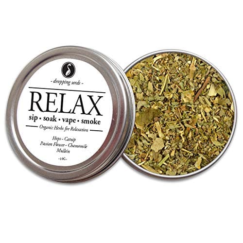 Organic Herbal Smoking Relaxation Blend For Stress | RELAX TIN (10)