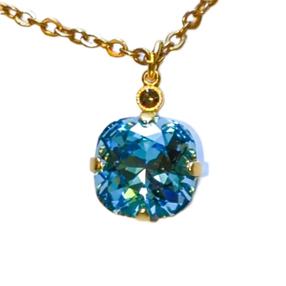 GenericCatherine Popesco La Vie Parisienne Goldtone Pendant Crystal Necklace AQUA BLUE 6556GN