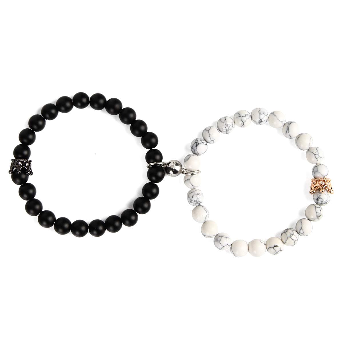 Couples Matching Bracelets- Kings and Queens Bracelets Magnetic Couples Bracelets Christmas Birthday Gifts for Girlfriend Boyfriend