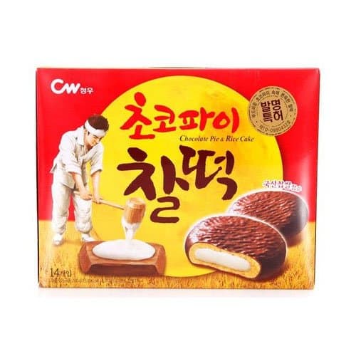 CWFOOD Choco Pie CHAL-TTEOK 280g Pack of 14 pieces of individually packed pies per box (Mochi Choco)