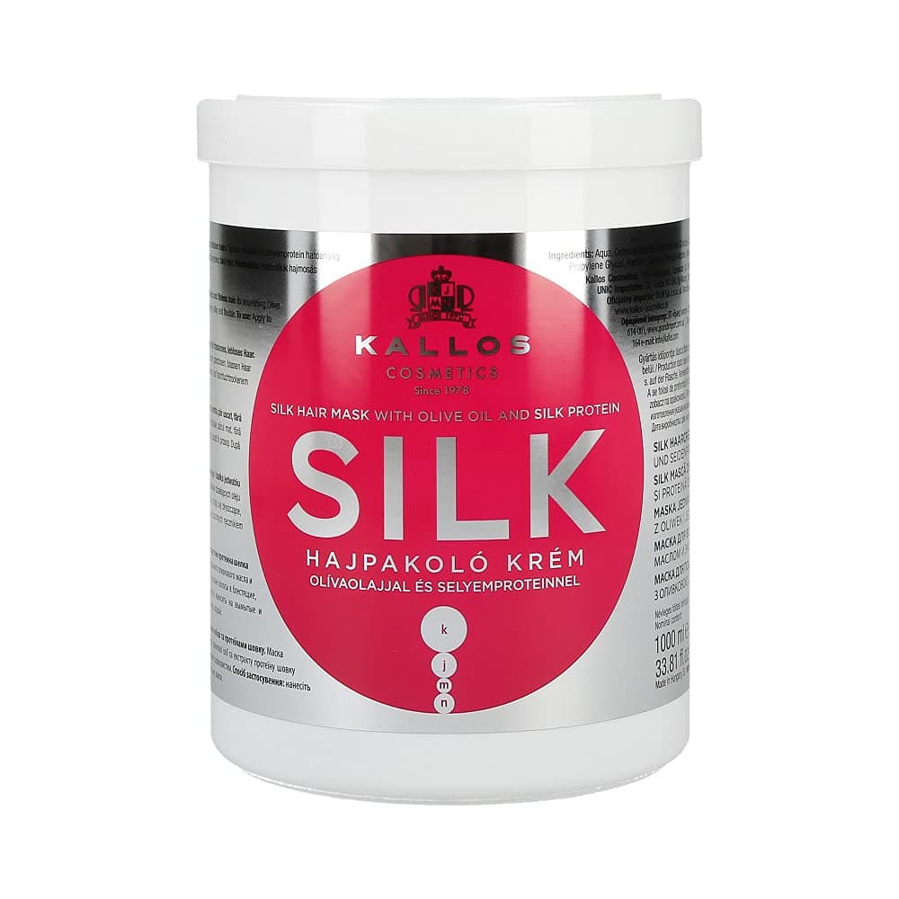 KallosKJMN Silk Nourishing Hair Mask with olive oil and silk protein for dry, sensitised and lifeless hair 1000 ml - 33,81 Fl Oz
