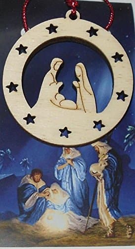 Crib Wooden Wood Nativity. Christmas Nativity Set. Christmas Card Nativity. Wood Mini Mini Nativity. 5cms Diameter.