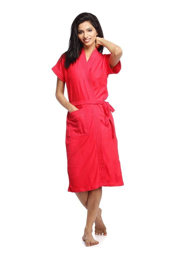 Originals Women 100% Cotton Towel Terry Solid Bath Gown for Swimming, Beach, Party, Spa Bathrobe (FX-5401_Caramel_Free Size)