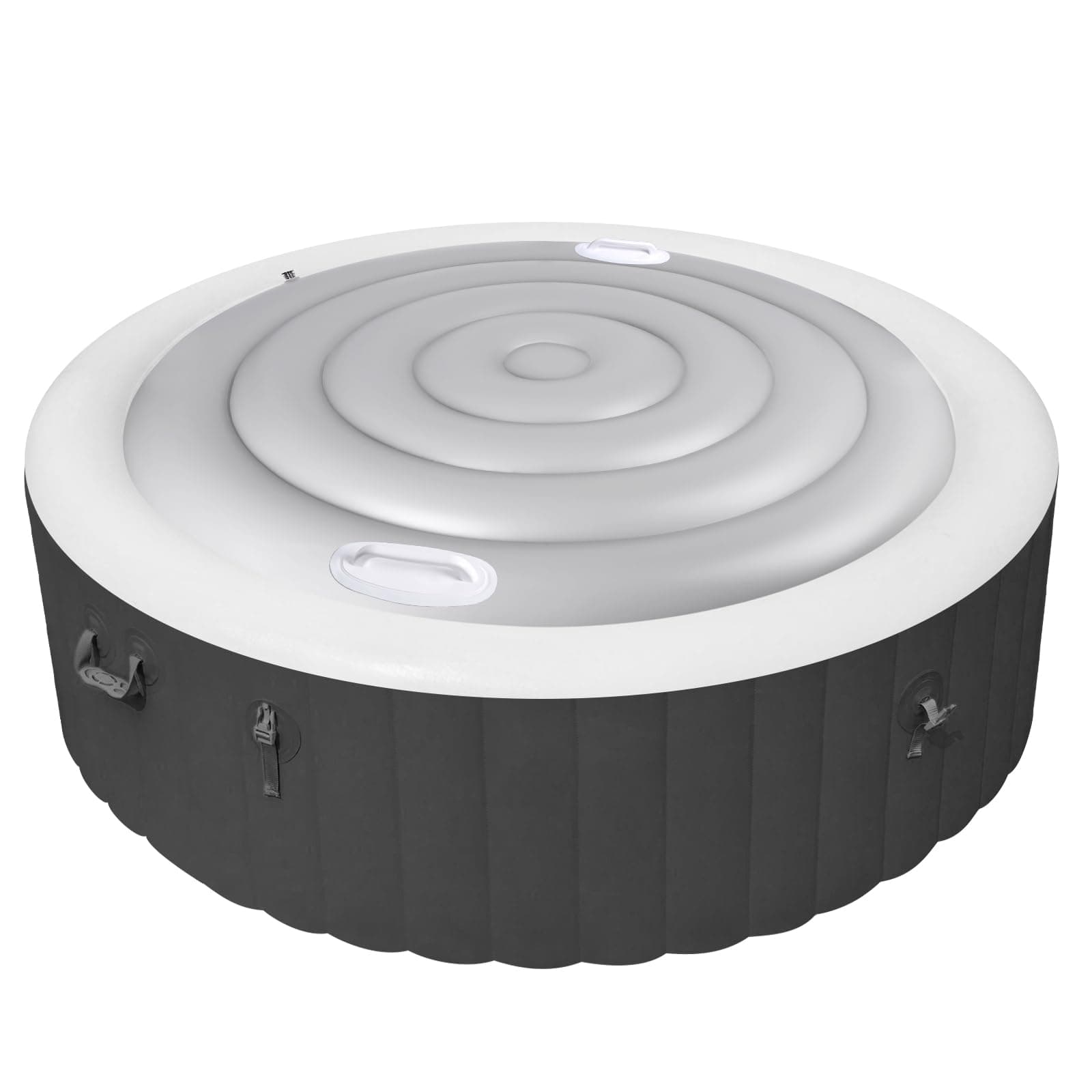 5.4 Ft Inflatable Hot Tub Cover with Handle, Insulated Hot Tub Lid for Outdoor Inflatable Round Hot Tub, Portable Hot tub Cover Protector Save Energy Windproof Rain-Proof Snow-Proof