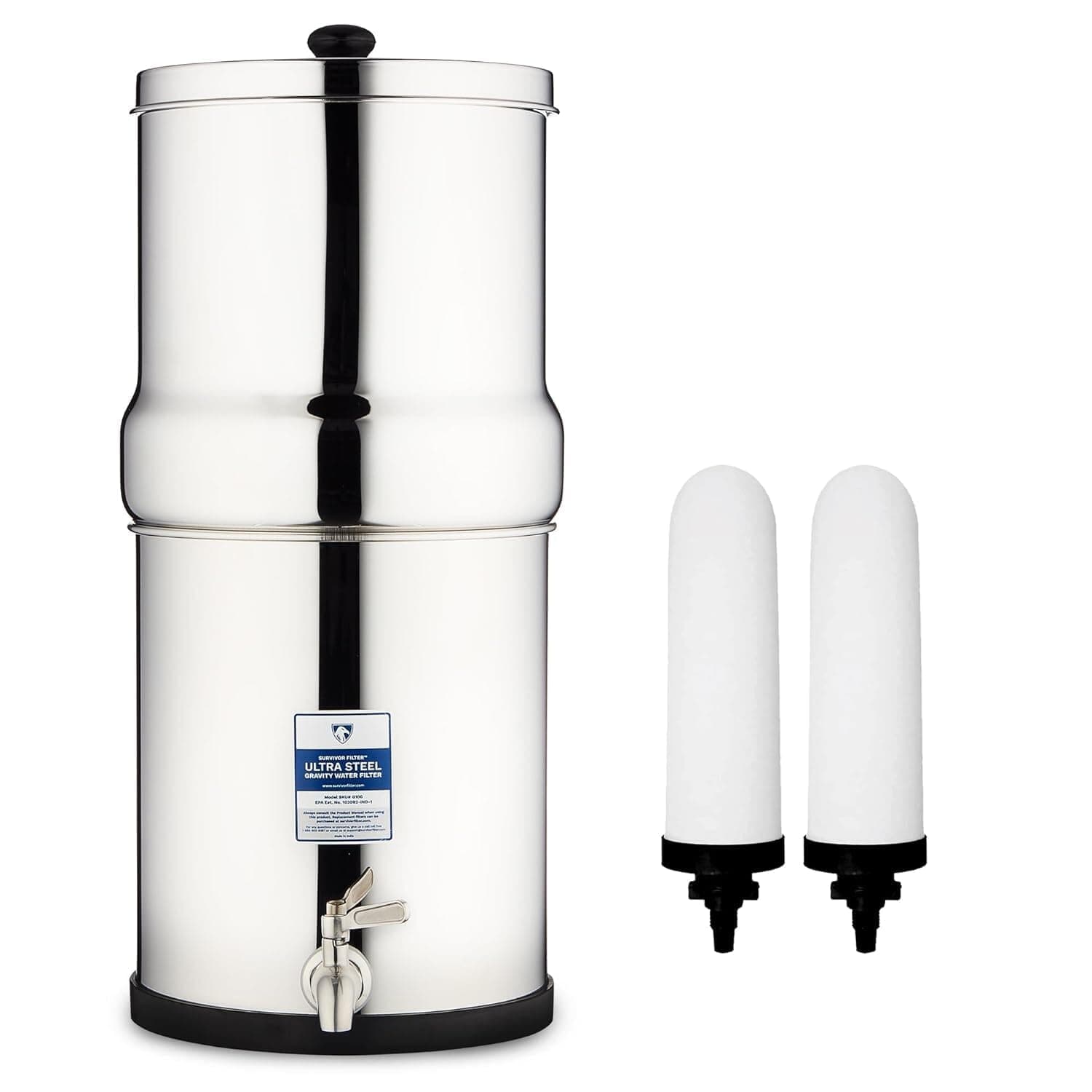 Ultra Steel Water Filtration System - Removes Bacteria, Viral, Crypto, Metals, Chem.