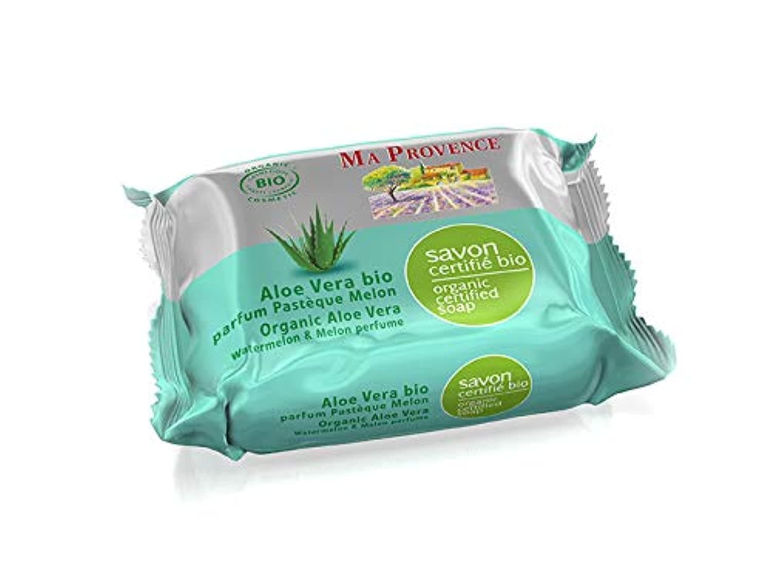 MA PROVENCE Organic Soap Bar, Aloe Vera, 75 gm