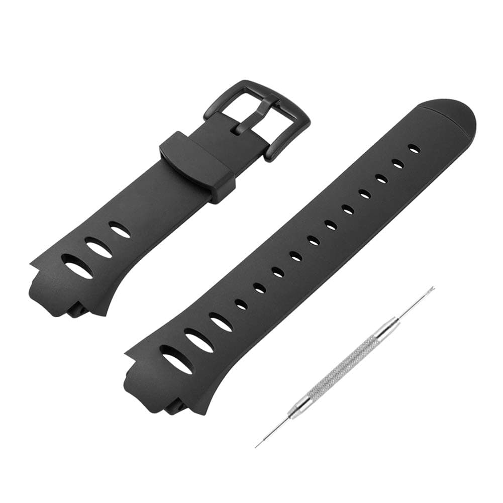 Watch Bands Compatible with Suunto Observer Tt St Sr G6 X6HRM, Classic Soft Rubber Replacement Wrist Strap for Suunto Observer Tt St Sr G6 X6HRM Smart Watch Black