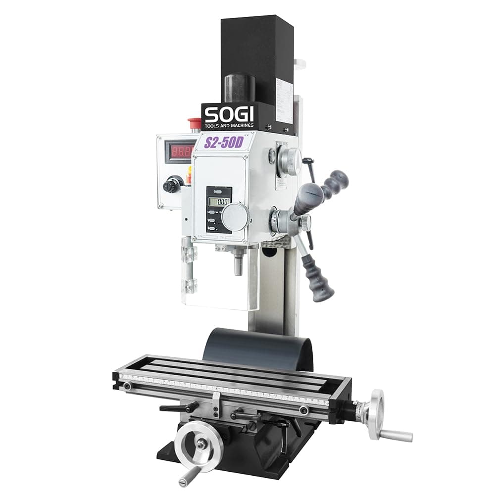 Bench milling machine SOGI S2-50D permanent magnet motor 600 W 230 V - with accessories