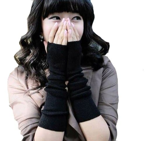 Smartele Hot Fashion Korean Style Weave Knit Soft Stretch Lady Women Girl Winter Warmer Arm Warmer Long Fingerless Gloves Crochet Warmer