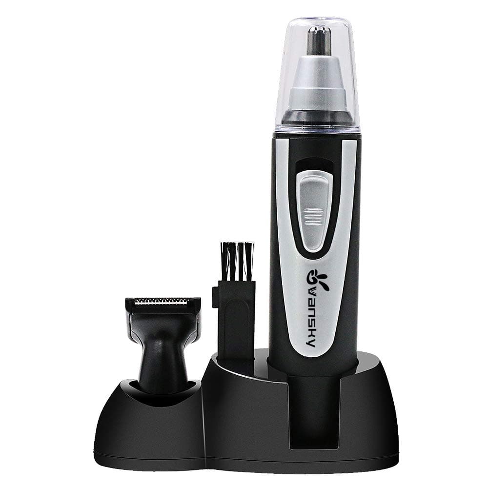 Ear Nose Hair Trimmer, Vansky Nose Ear Sideburns Facial Hair Clipper Removal for Men Women Wet/Dry Use, Battery-Operated Precision styler Trimming