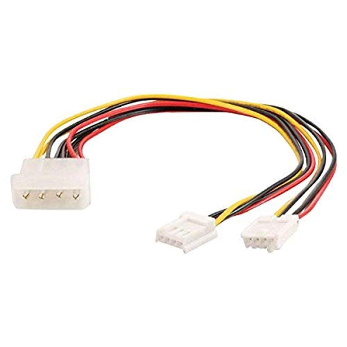 C2G/Cables to Go 03165 One 5.25 Inch to Two 3.5 Inch Internal Power Y-Cable, Multi-Color (10 Inch)