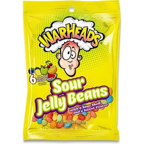 Impact Confections WarHeads Sour Jelly Beans Candy 5 -Ounce Packs: 12-Piece Box