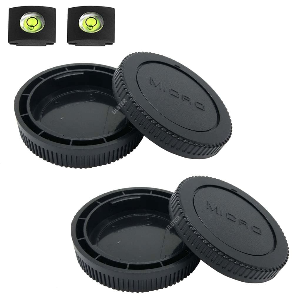 Body Cap & Rear Lens Cap Cover for Olympus E-M10 Mark IV III II E-M1 E-M5, Panasonic Lumix G9 G7 G95 G85 GH5 GH5S GH4 GH3 GX85 GX9 GX8 GF9 GF10 More Micro Four Thirds Camera and Lens Accessories