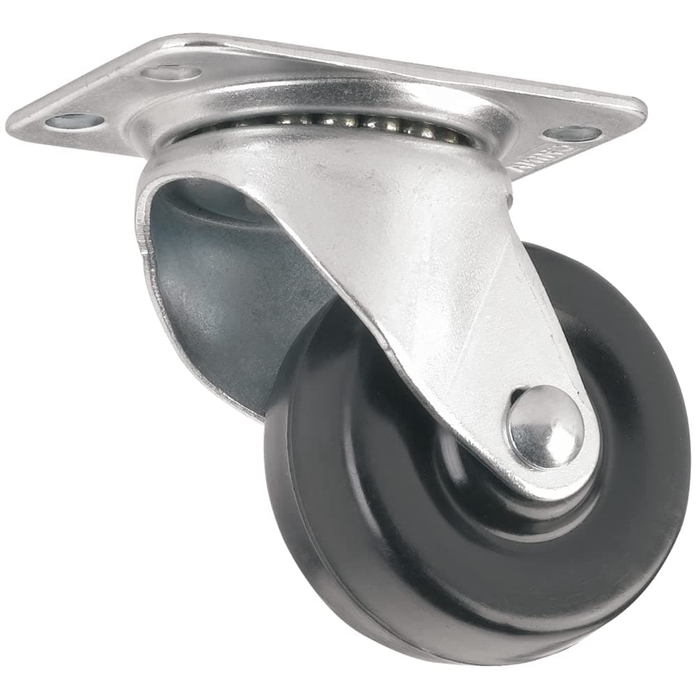 SOFTTOUCH Heavy Duty Rubber Caster Wheel with Swiveling Top Plate - 2-Inch - 125 lb. Load Capacity