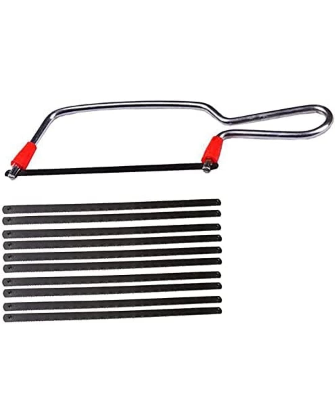 PERFECT TECH 6 Inch Steel Junior Saw Mini Hacksaw Frame with 10 Crown Spare Blades For Multipurpose Use(Black)