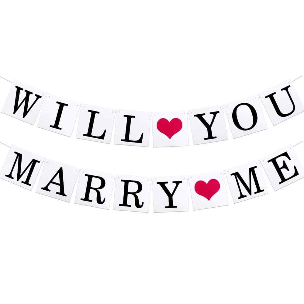 WILL YOU MARRY ME Banner Wedding Marriage Engagement Proposal Backdrop Decoration