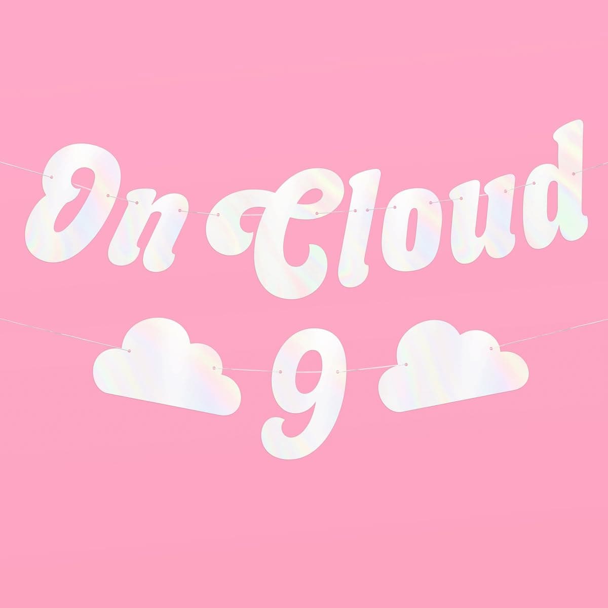 xo, Fetti On Cloud Nine Banner - White, 5 Ft. | Bachelorette Party Decorations, Bride To Be Party Supplies, Cute Baby Shower Decor, Bridal Shower, Engagement Photobooth Backdrop