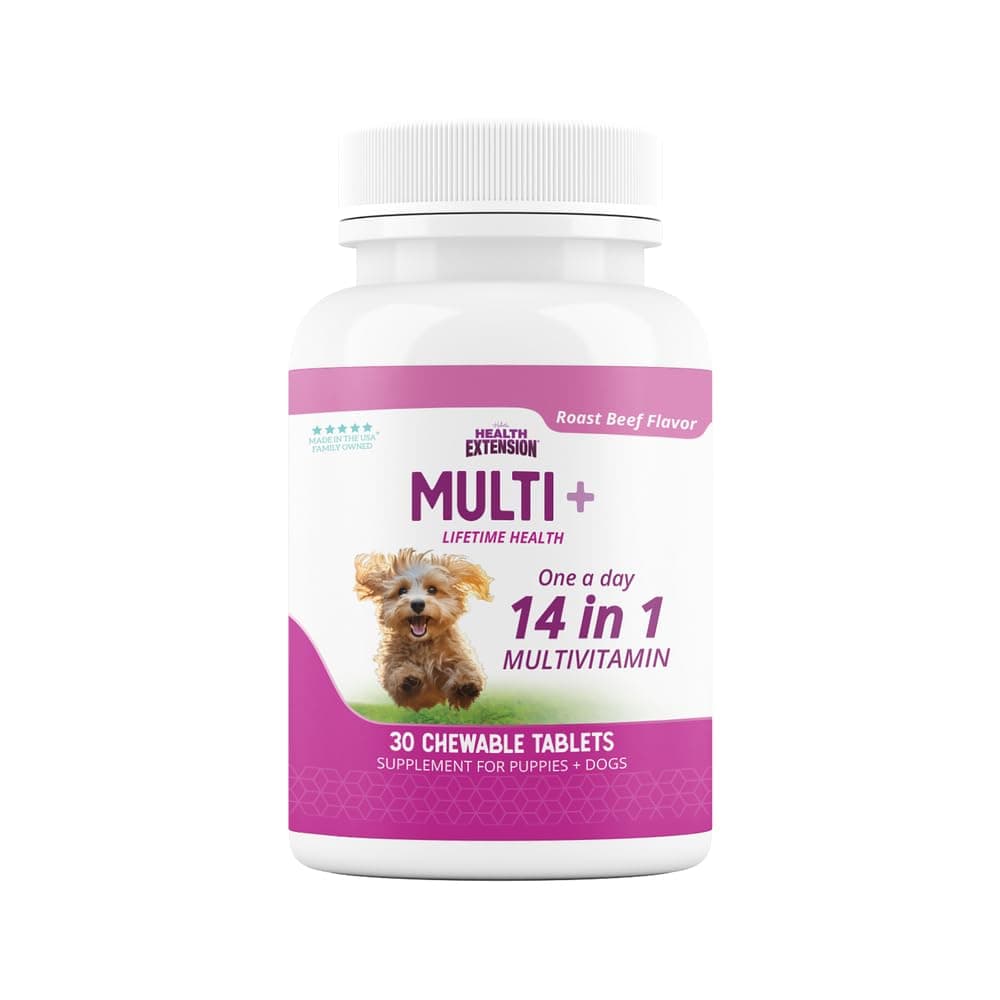 Health Extension Lifetime Multivitamin and Mineral Tablets for Dogs & Puppies, 30 Tablets - Immune, Digestion, Joint Support, Coat & Skin Health