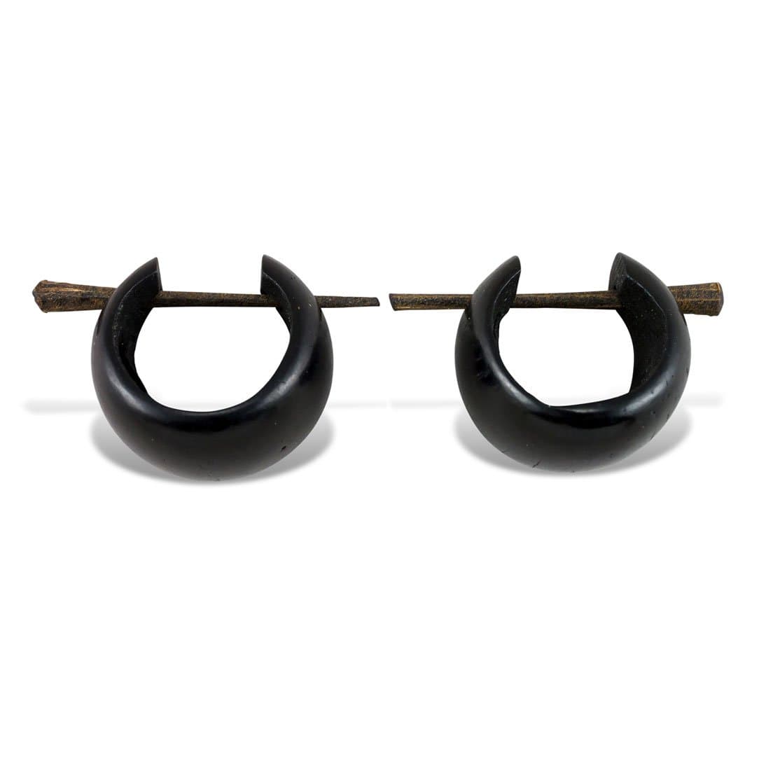 Coconut Earrings Small - Pati Coconut Hoops Black
