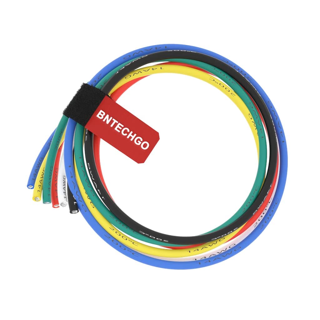 BNTECHGO 14 Gauge Silicone Wire Kit 6 Color Each 3 ft Flexible 14 AWG Stranded Tinned Copper Wire