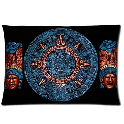 Umak Mexican Aztec Calendar Pillow Cover Design Easter Day Gifts Zippered Pillowcase Personalized Throw Pillowcases Decorative Sofa Or Bed Pillow Case Cover 20x30(2 Sides) Great Gifts For Friends Or Families