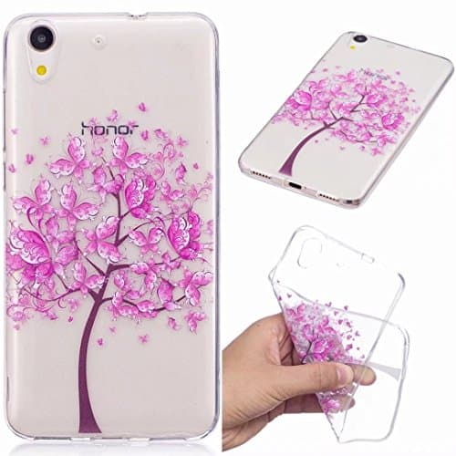 Yiizy Cover for Huawei Honor Holly 3 / Huawei Y6 2 Cover Case, Blossom Print Ultra Thin Clear Transparent Cover Soft TPU Silicone Skin Bumper Lightweight Rubber Protective Crystal Slim Fit Back Rear