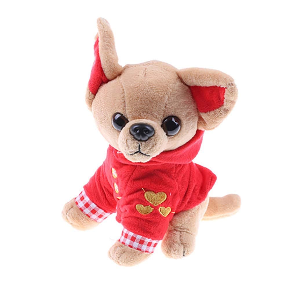 pengyu 17cm Cute Mini Chihuahua Dog Plush Toy Soft Stuffed Animal Doll Birthday Gift