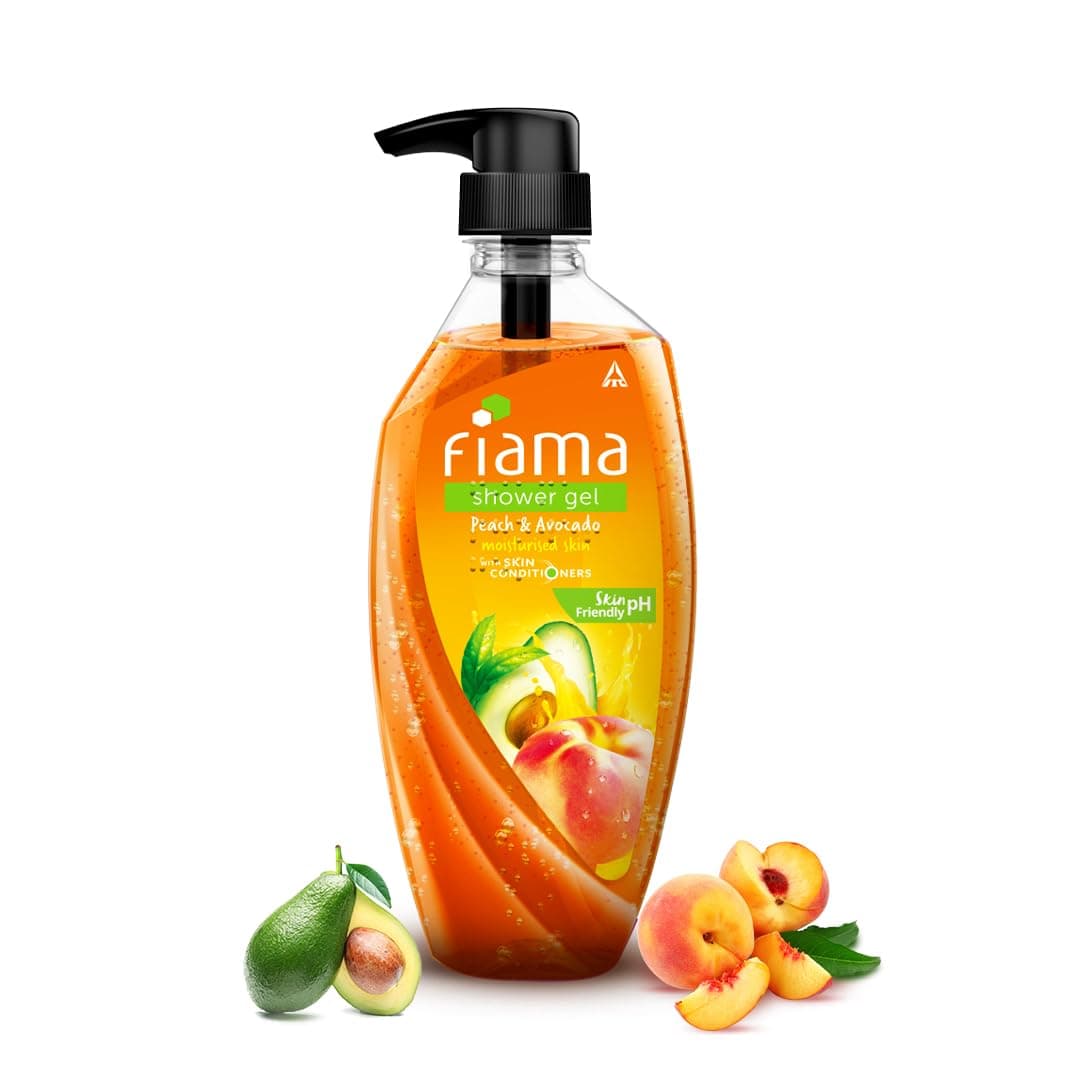 Fiama Body Wash Shower Gel Peach & Avocado, 500ml, Body Wash for Women and Men with Skin Conditioners for Smooth & Moisurised Skin, Suitable for All Skin Types