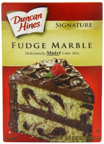 Duncan Hines Cake Mix Moist Deluxe Marble, 18.25-Ounce Boxes (Pack of 12)