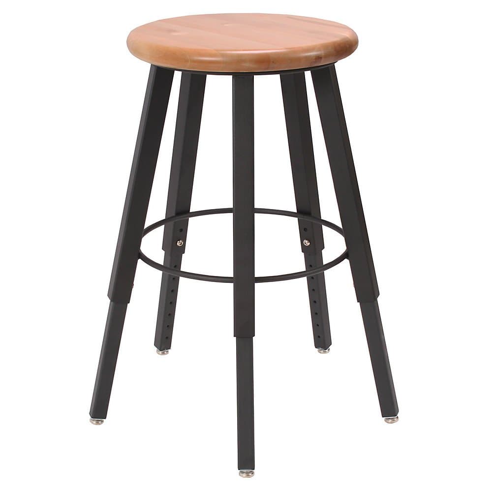 Wisconsin Bench Five-Leg Stool With Hardwood Seat - 18" To 28" Seat Height