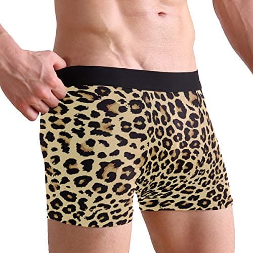 Leopard Grain Boxer Briefs Underwear for Men Boys Youth Spandex ComfortSoft
