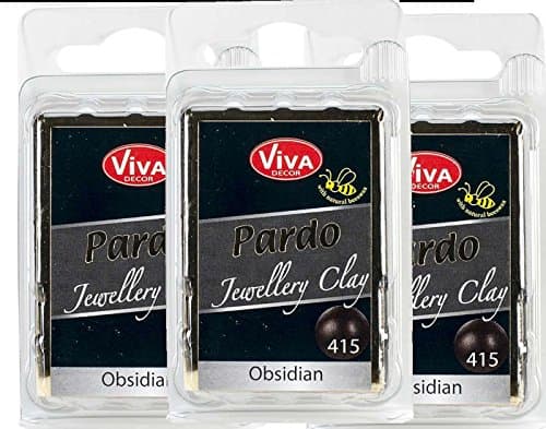 Pardo Jewelry Clay - Three (3) 2oz Brick of Professional Polymer Clay in Obsidian, Jewellery Clay 415