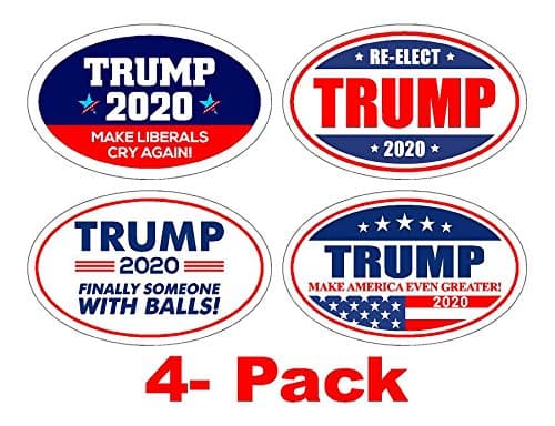 4 Pack *Oval Car Magnet* Pro Donald Trump 2020 Make America Great Variety Pack