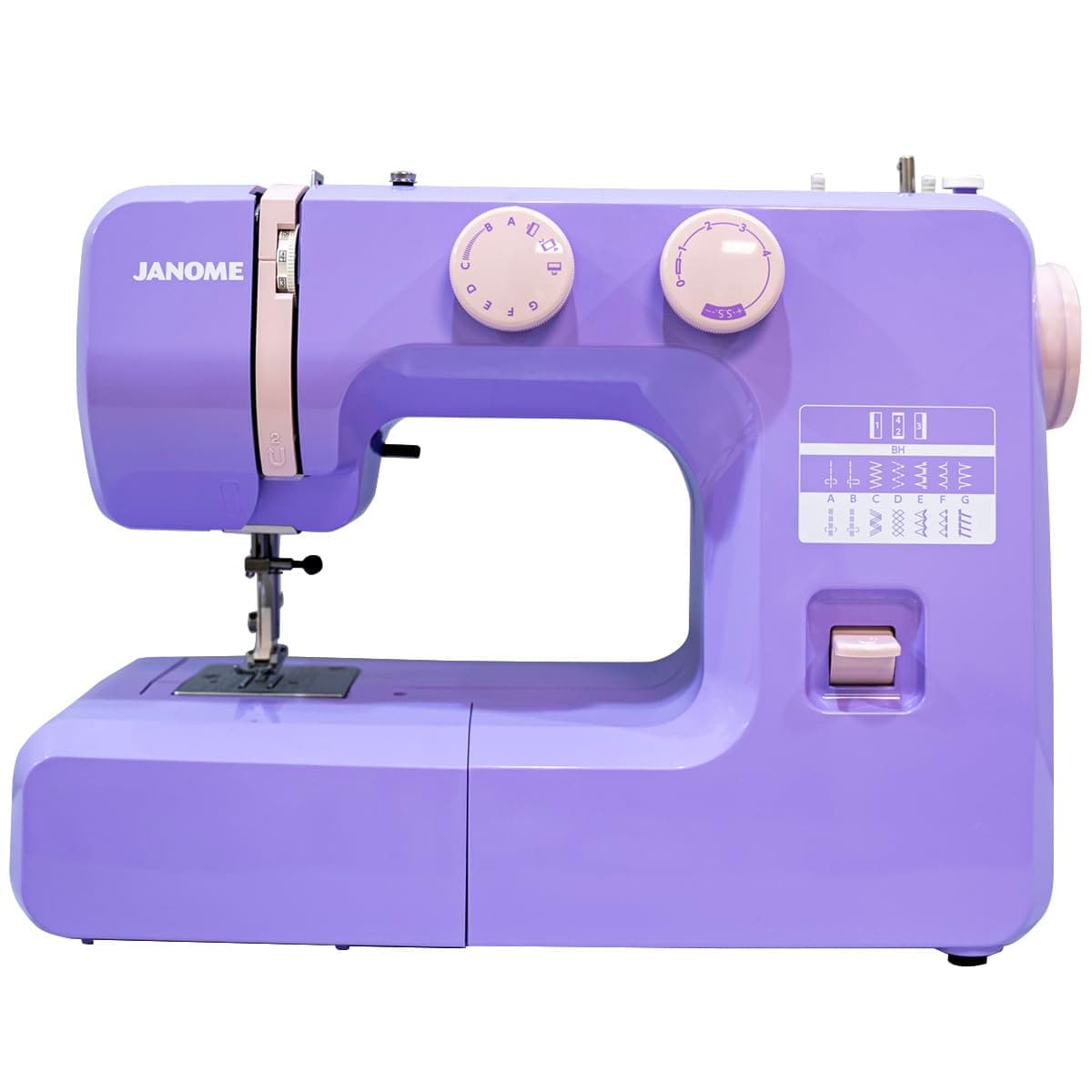 Lovely Lilac Easy-to-Use Sewing Machine with Interior Metal Frame, Bobbin Diagram, Tutorial Videos, Made with Beginners in Mind for Garments, Patchwork, Light Quilting