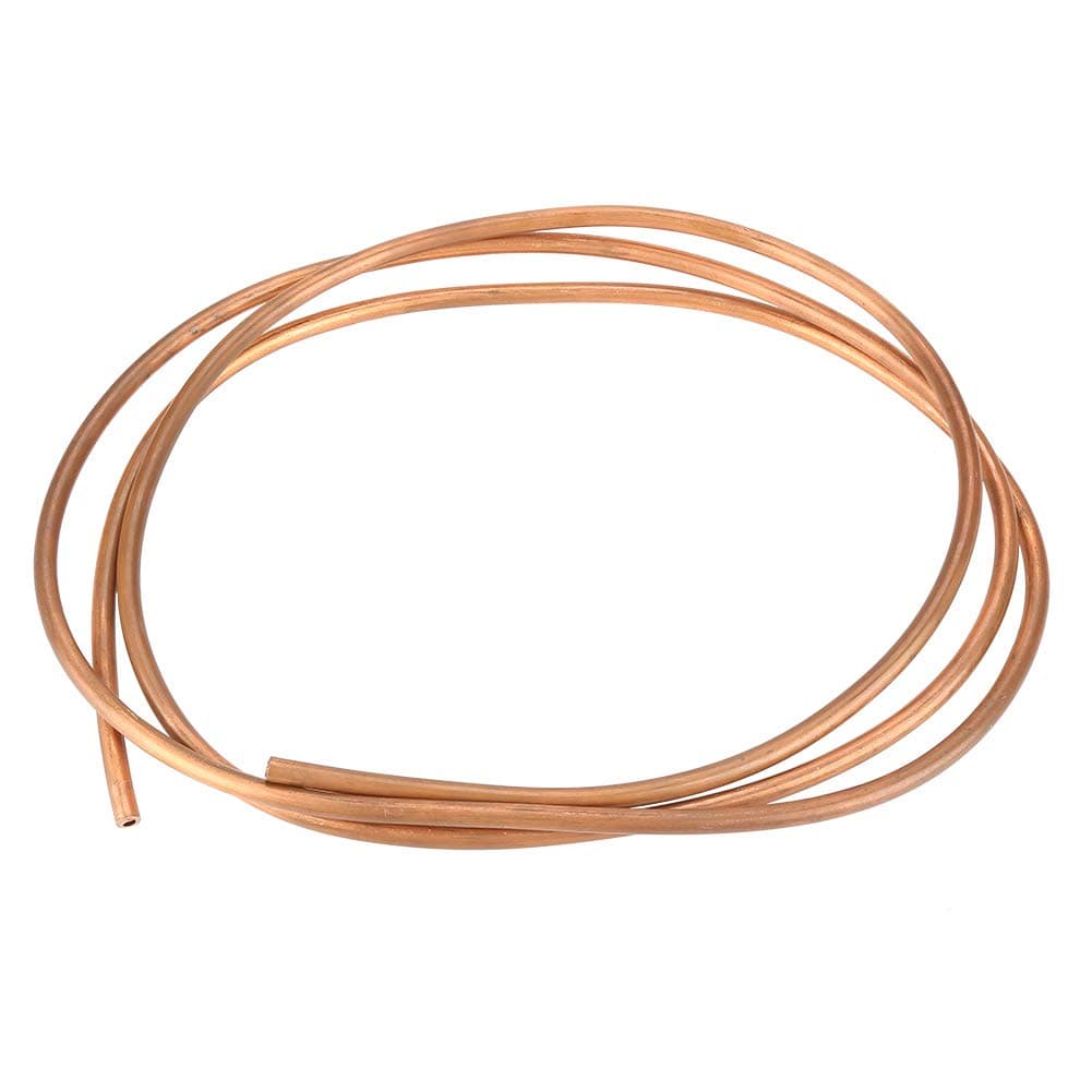 GAESHOW Copper Tube, 2M Soft Copper Pipe OD 6mm x ID 4mm Refrigeration Tubing T2 Microbore Soft Coil Tubing for Refrigeration Ductwork and Other Electrical Equipment