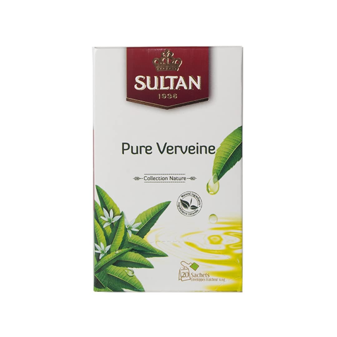 SULTAN TEA Pure Verbena Tea, Moroccan Herbal Green Teas (Single Pack - 20 Tea Bags)
