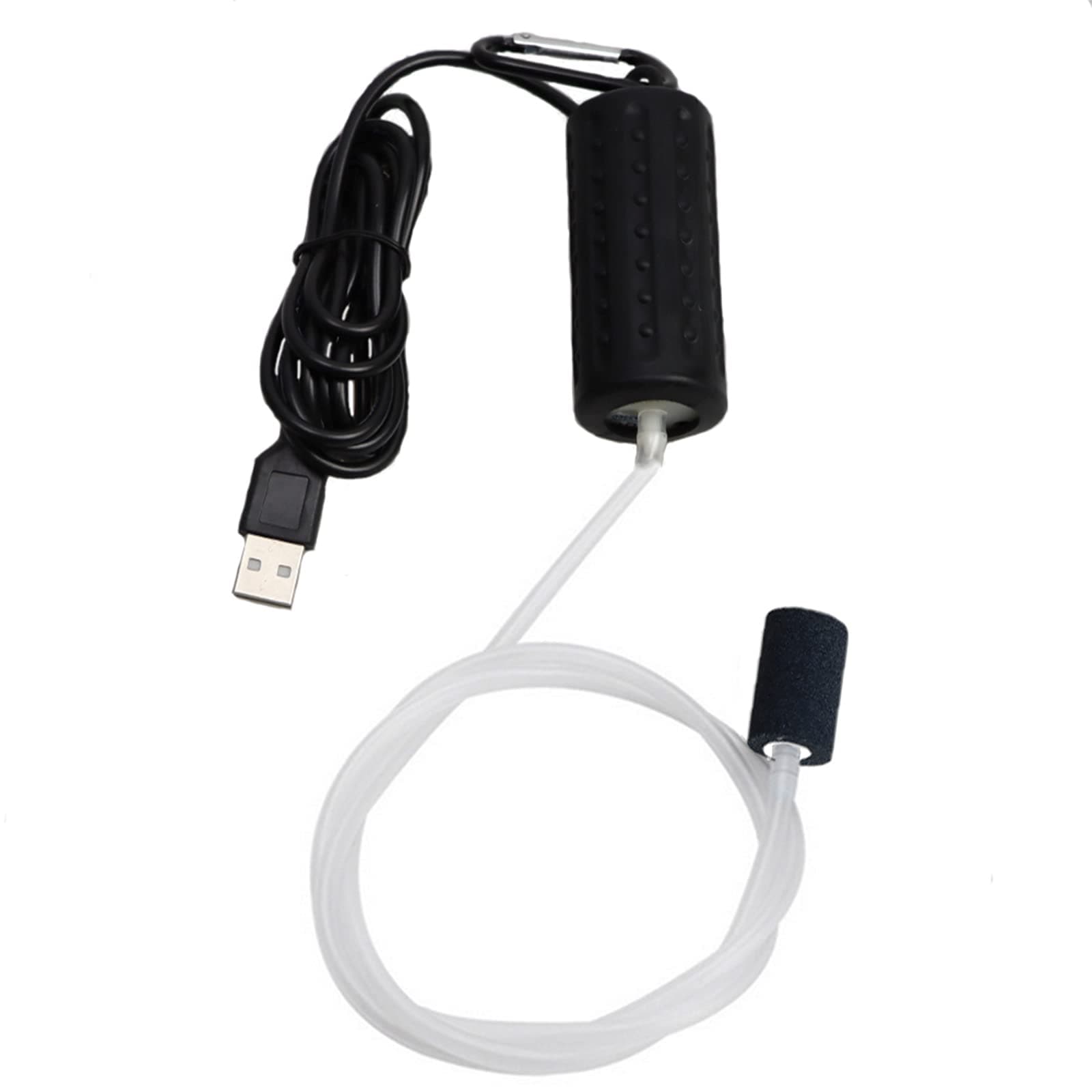 Aquarium Air Pump Mini USB Fish Tank Oxygen Air Pump Portable Ultra Silent Air Aerator Pump Energy Saving Oxygen Bubbler with Air Stone and Single Outlet Silicone Tube 1W