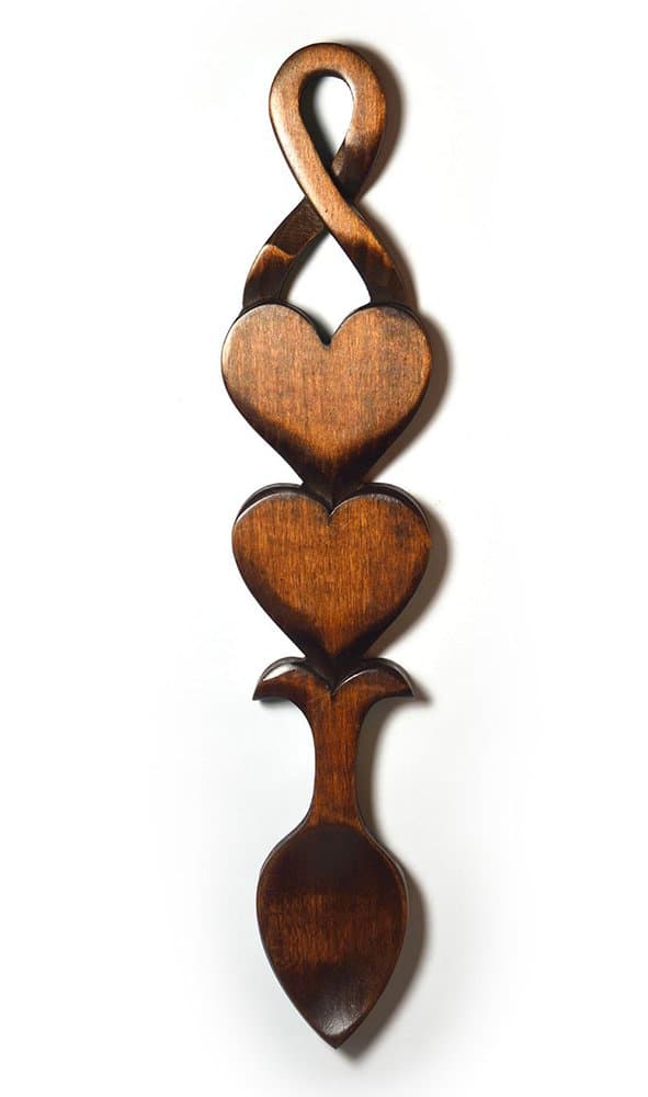 Your Heart & Mine Love Spoon - Free Engraving of Names & Date on Welsh Lovespoons
