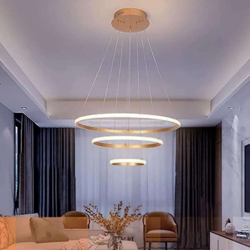 Lyse Decor Chandelier, Jhumar Light for Hall Ceiling, Jhoomer for Living Room, Hanging Pendant Lamp for Bedroom, Dining Room (CH12 GD)