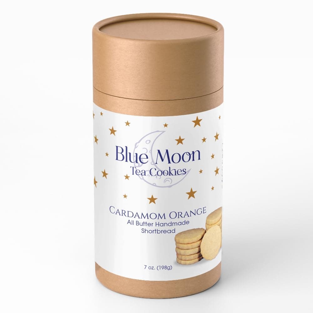 Blue Moon Tea Cardamom Orange Shortbread Cookies Gift Box (2-Pack), 7 oz